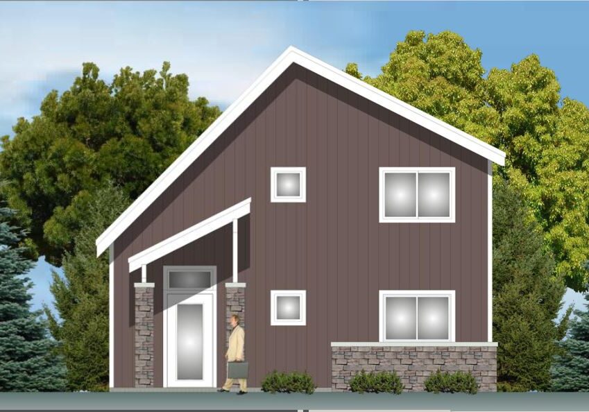 Floor plan of a 1426 Sqft 2 story home with 3 bedrooms and 2 bathrooms