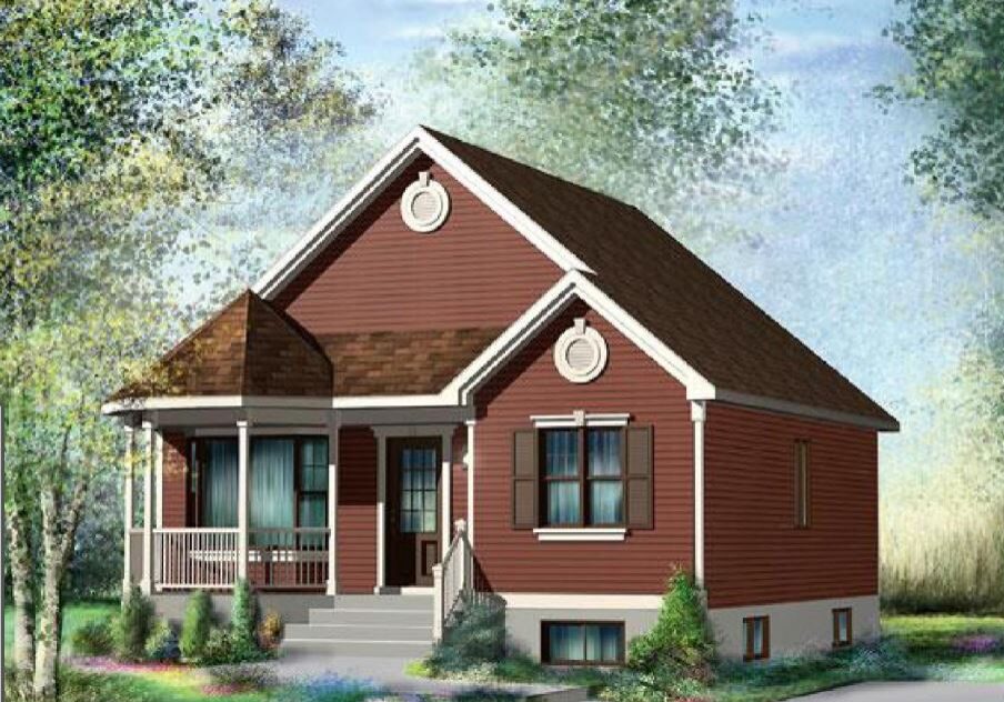 Floor plan of a 845 Sqft ADU/home with 2 bedrooms and 1 bathroom