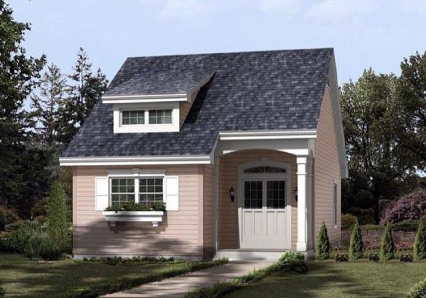 Floor plan of a 882 Sqft ADU/home with 2 bedrooms and 1 bathroom