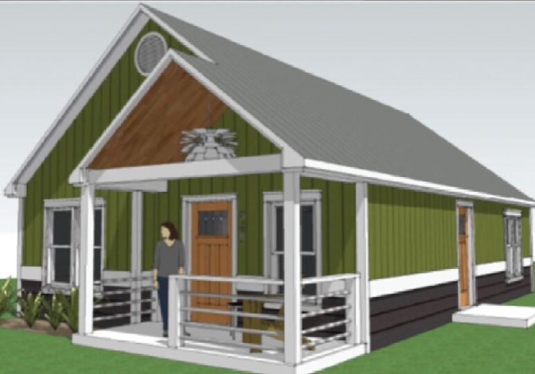 Floor plan of a 1000 Sqft ADU/home with 3 bedrooms and 1 bathrooms